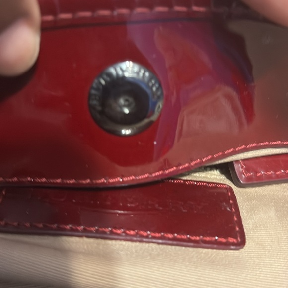 BURBERRY Burgundy/Beige Nova Stars Printed PVC and Patent Leather Nickie Tote - Picture 11 of 13